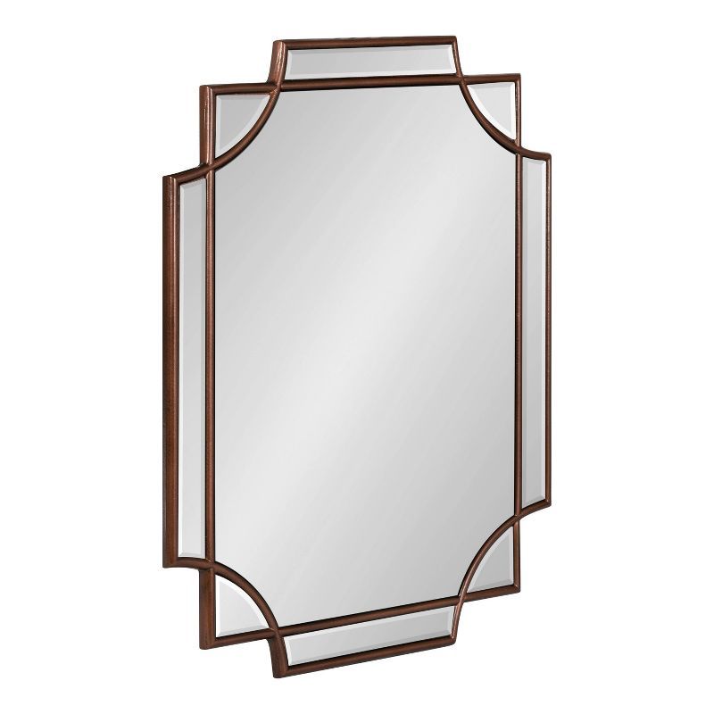 Minuette Traditional Bronze Wood Framed Rectangular Wall Mirror