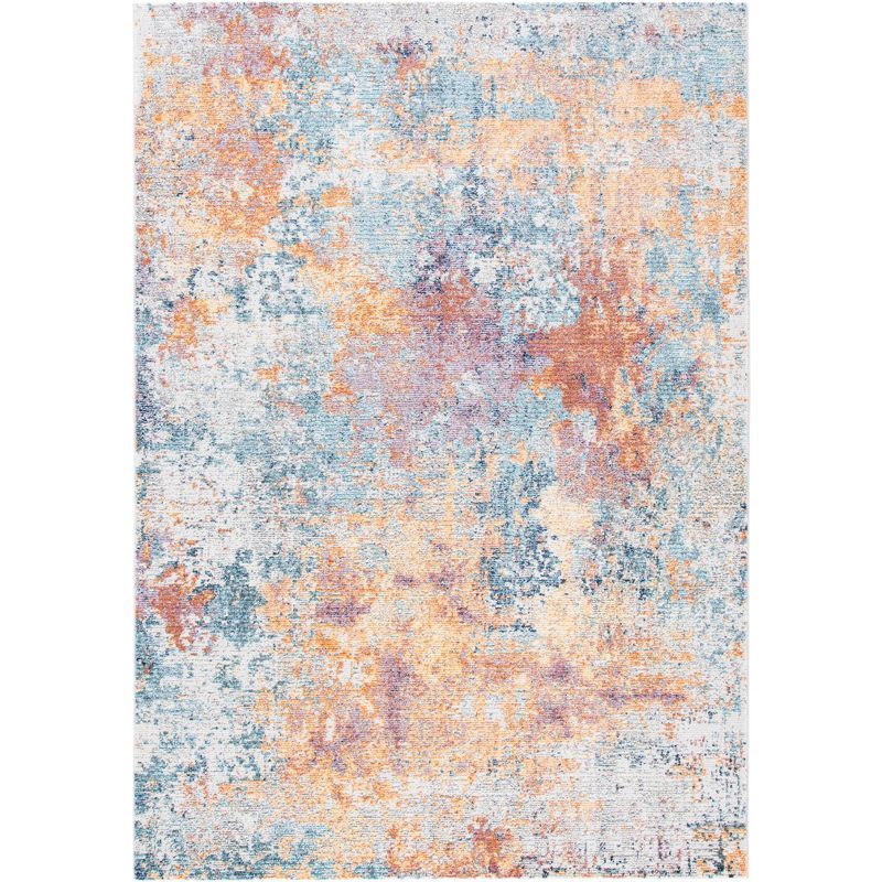 Elysian Blue Oriental 8' x 10' Hand-Knotted Synthetic Area Rug