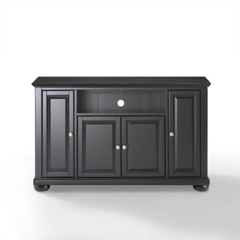 Alexandria Black Wood TV Stand with Cabinets