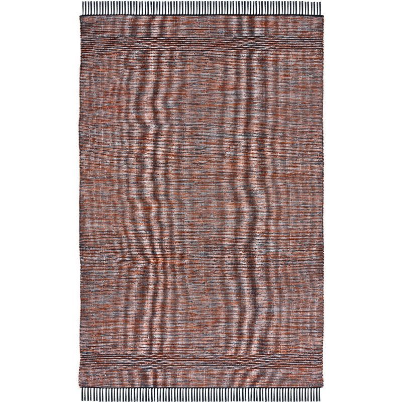 Montauk Black and Orange Handwoven Cotton Area Rug 4' x 6'