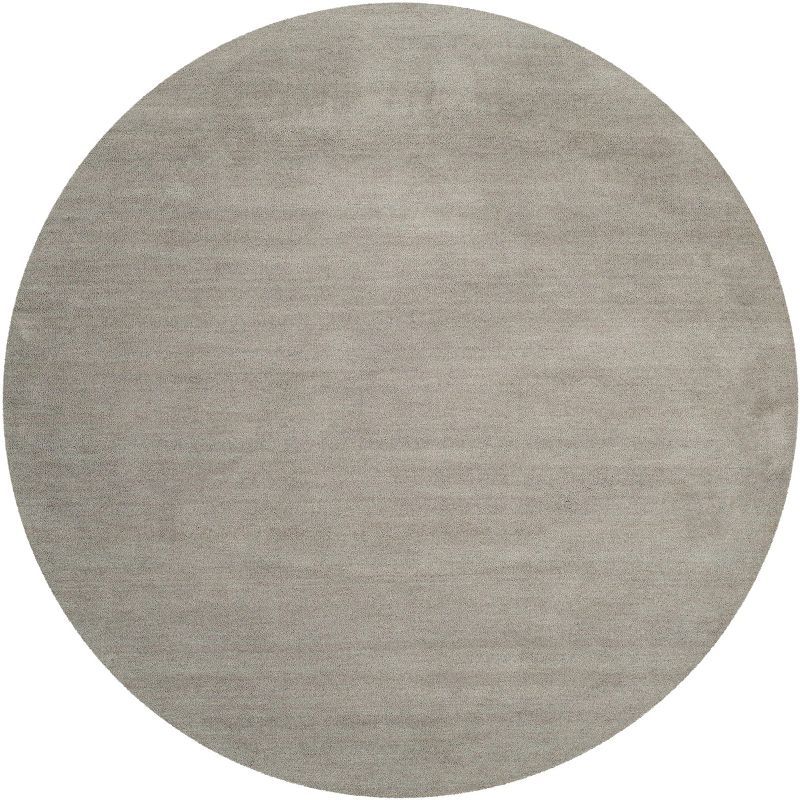 Himalaya Gray Round Hand-Tufted Wool Area Rug, 8'