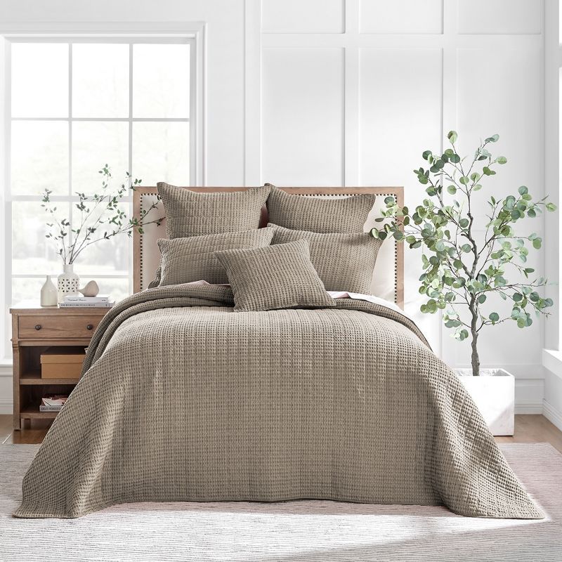 Taupe Twin Reversible Microfiber Bedspread Set