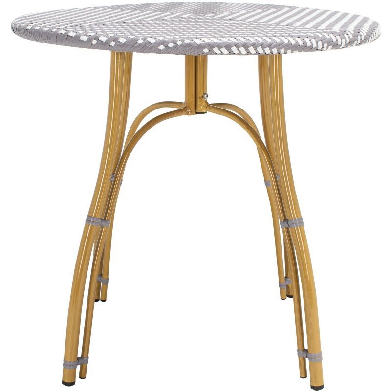 Kylie Grey and White Rattan Bistro Table