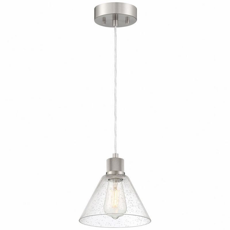 Transitional 8.5'' Martini-Shaped LED Pendant Light in Brushed Steel