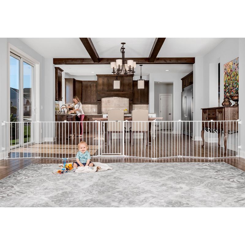 Regalo White Metal Super Wide Baby Gate and Play Yard