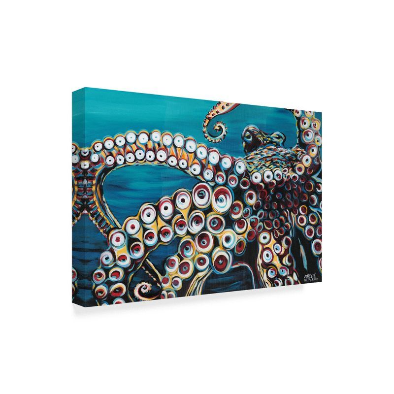 Wild Octopus I Blue and Teal Canvas Art Print