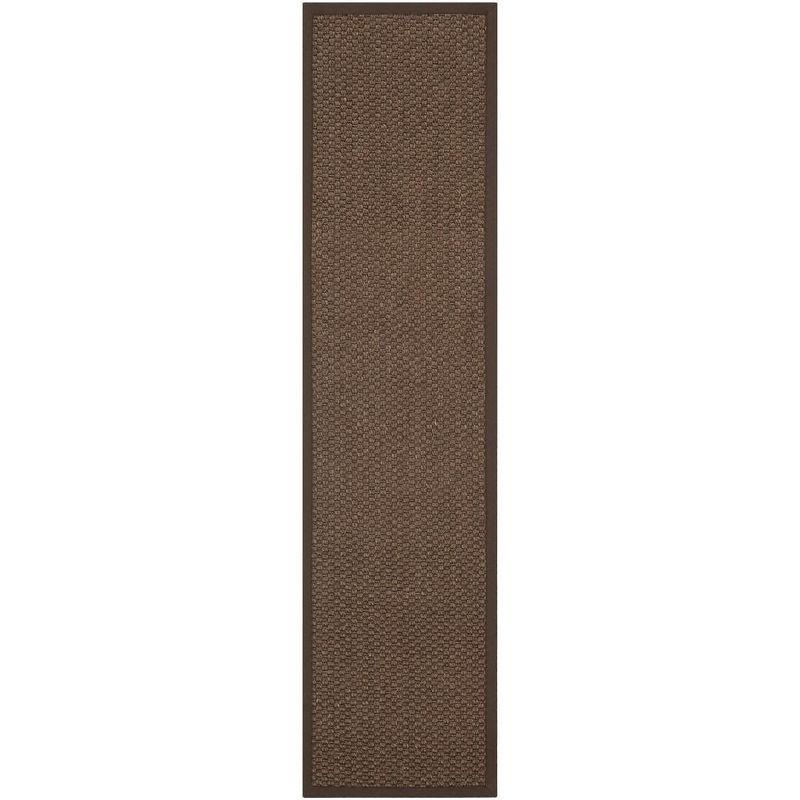 Chocolate Brown Cotton Tufted Runner Rug with Non-slip Backing