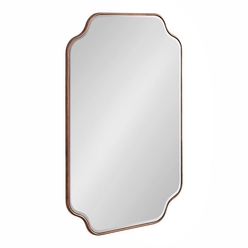 Bronze Scalloped Rectangular Wood Vanity Mirror 24"x36"