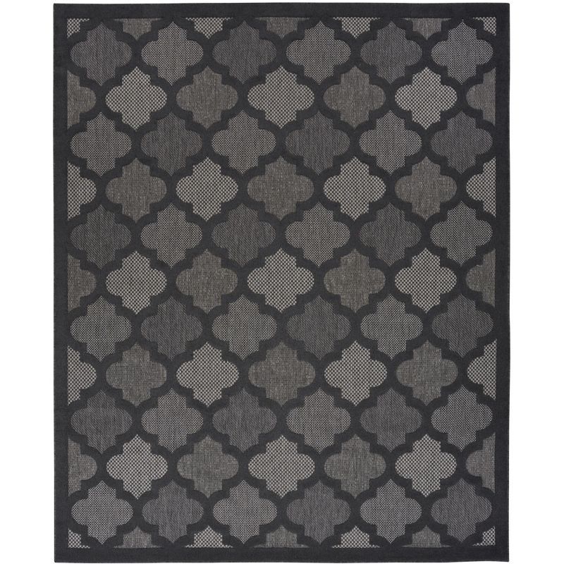 Charcoal Black Moroccan Trellis 7' x 10' Flatweave Area Rug