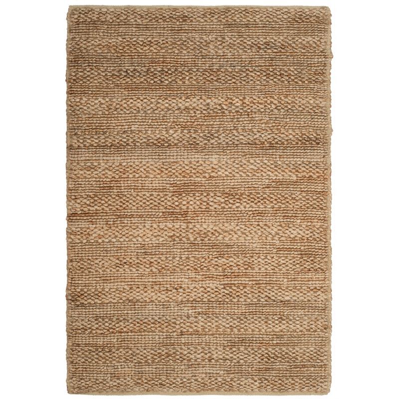 Handwoven Natural Jute Area Rug with Cotton Backing