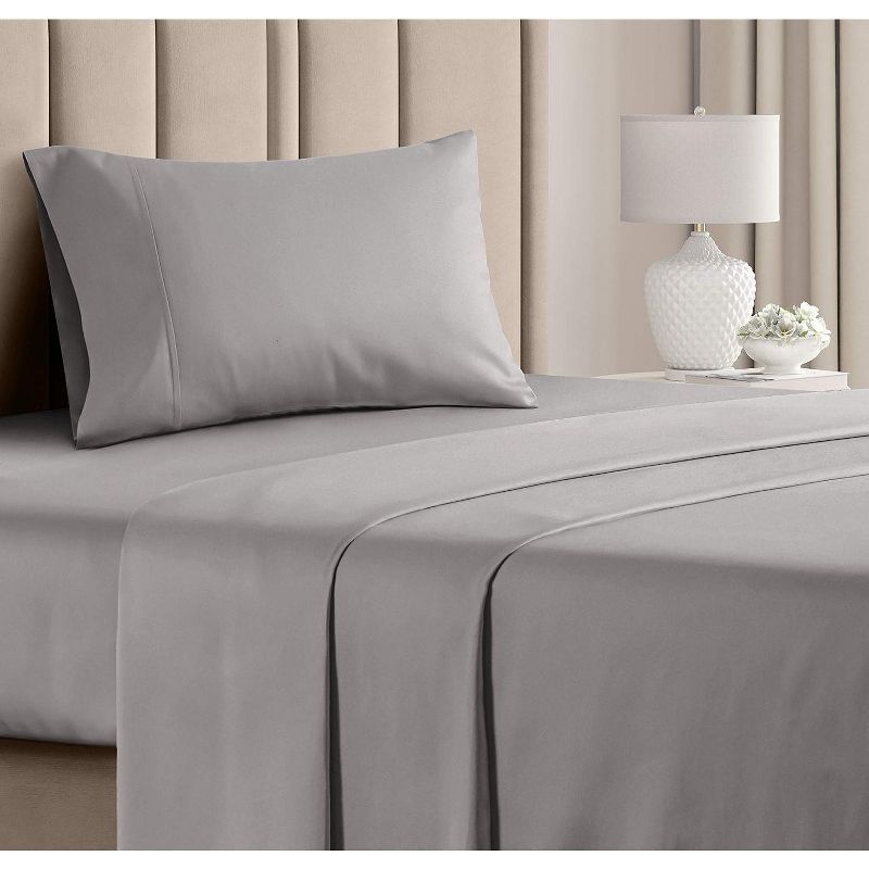 Light Grey Twin Deep Pocket Cotton Sheet Set