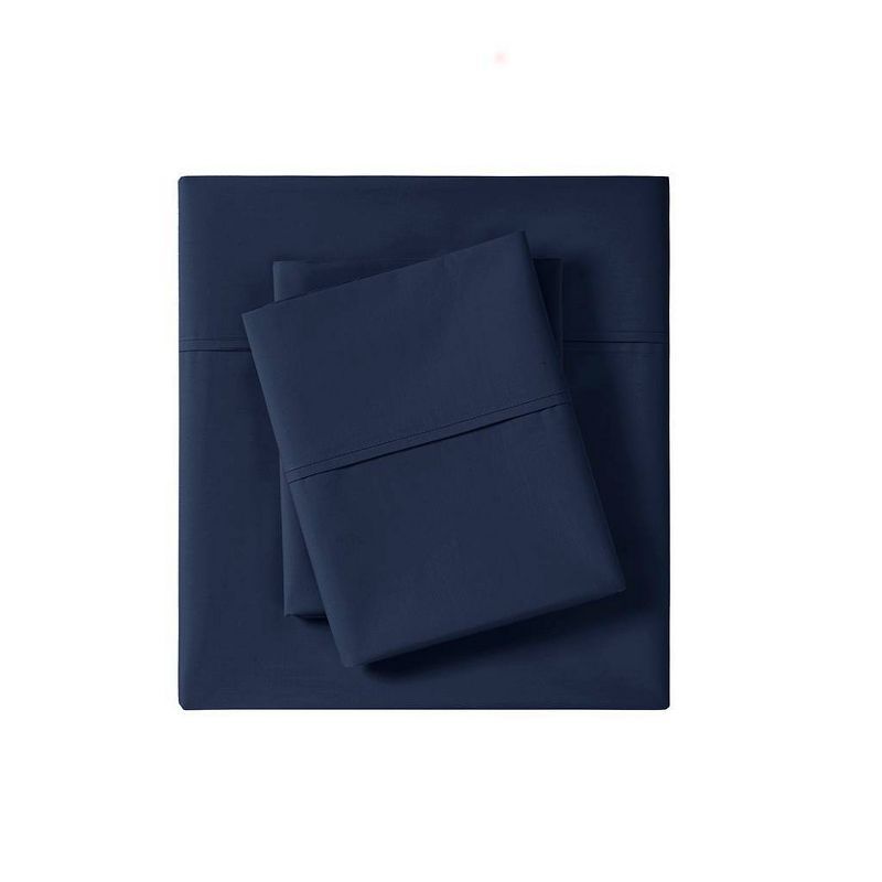 Navy King Cotton Percale Ultra-Soft Sheet Set