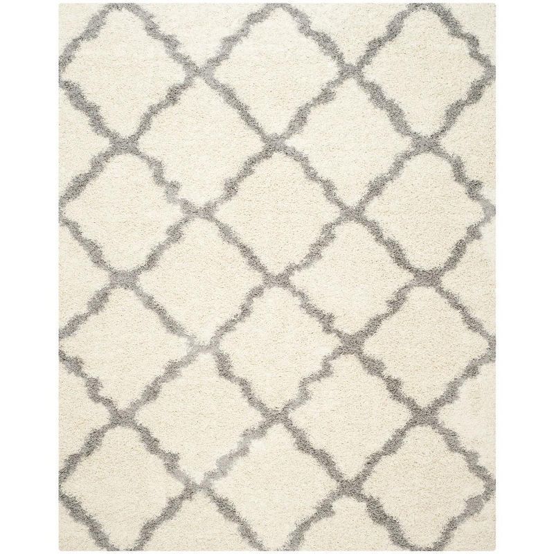 Ivory/Grey Rectangular 6' x 9' Shag Area Rug