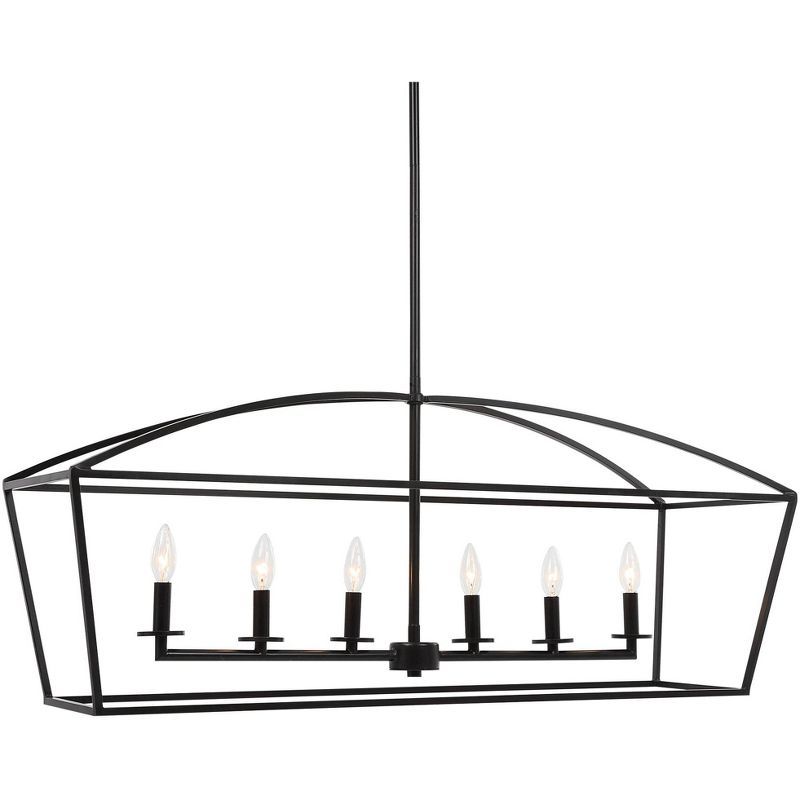 Deep Bronze 6-Light Linear Candle Chandelier