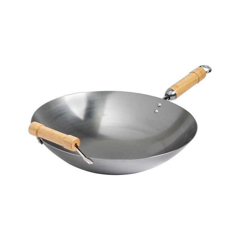 14-Inch Carbon Steel Wok with Birch Handles