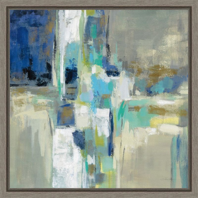 Abstract Blue and Green Canvas Wall Art Print