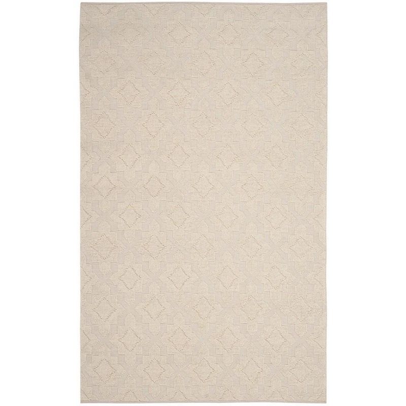 Ivory Handwoven Wool and Synthetic 6' x 9' Area Rug