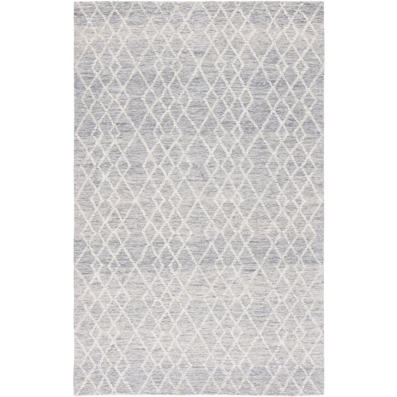 Gray Hand-Tufted Wool 4' x 6' Rectangular Area Rug