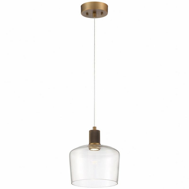 Mini Antique Brass and Glass LED Pendant Light