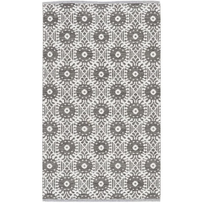 Montauk Charcoal and Ivory Hand Woven Wool Area Rug