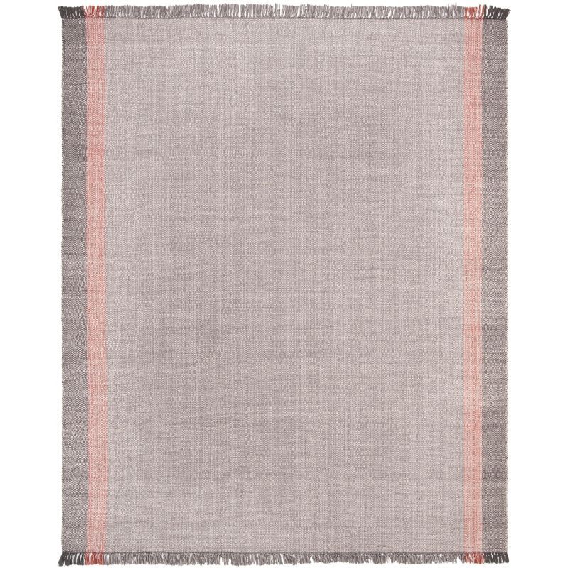 Terracotta and Grey Handwoven Cotton 8' x 10' Area Rug