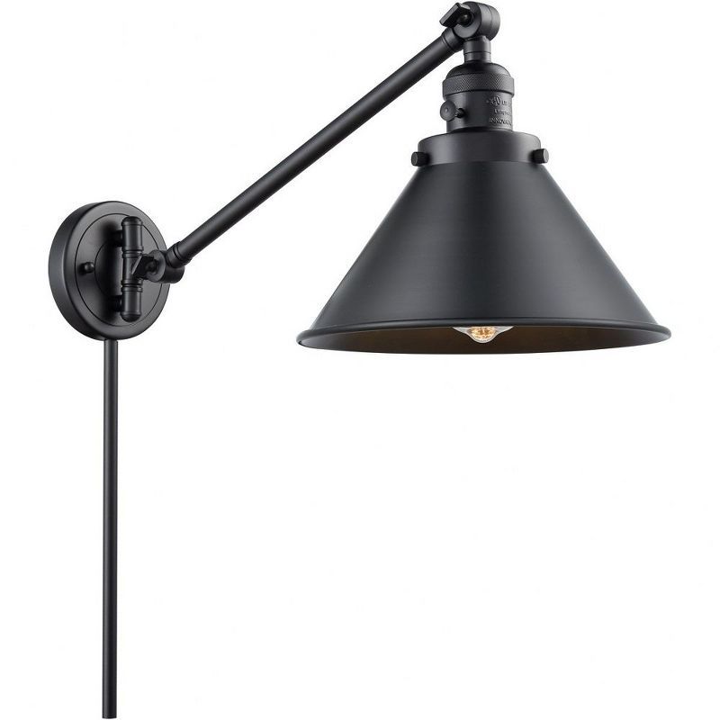 Matte Black Industrial Swing Arm Wall Lamp