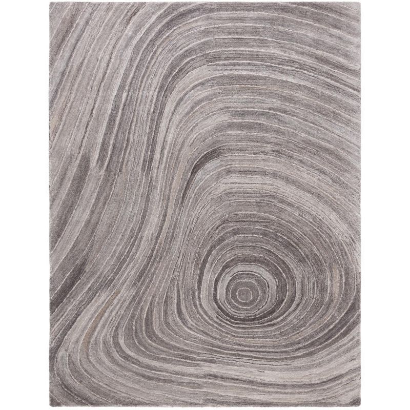 Gray Abstract Tufted Handmade Wool Area Rug, 8' x 10'