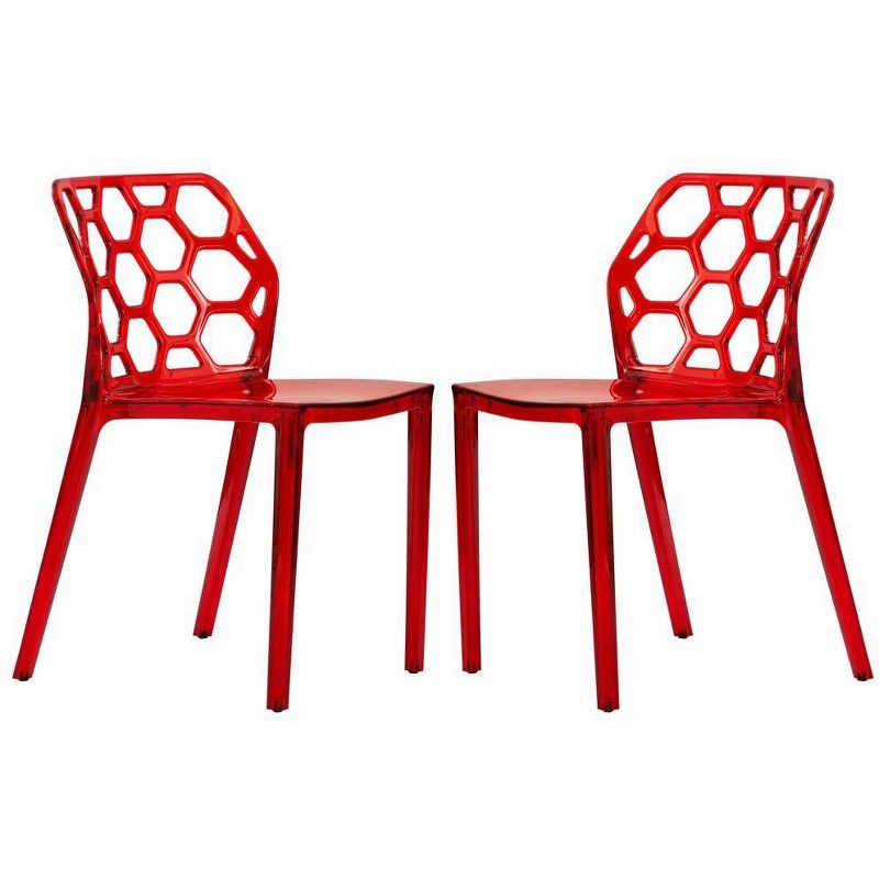 High Transparent Red Metal Side Chair