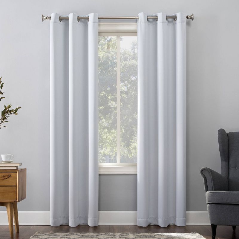 White 54" x 95" Blackout Polyester Grommet Curtain Panel
