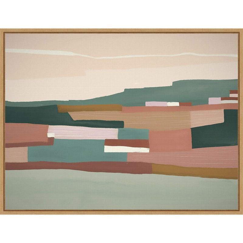 Sage Green and Terracotta Abstract Canvas Wall Art, 18 x 24 inches