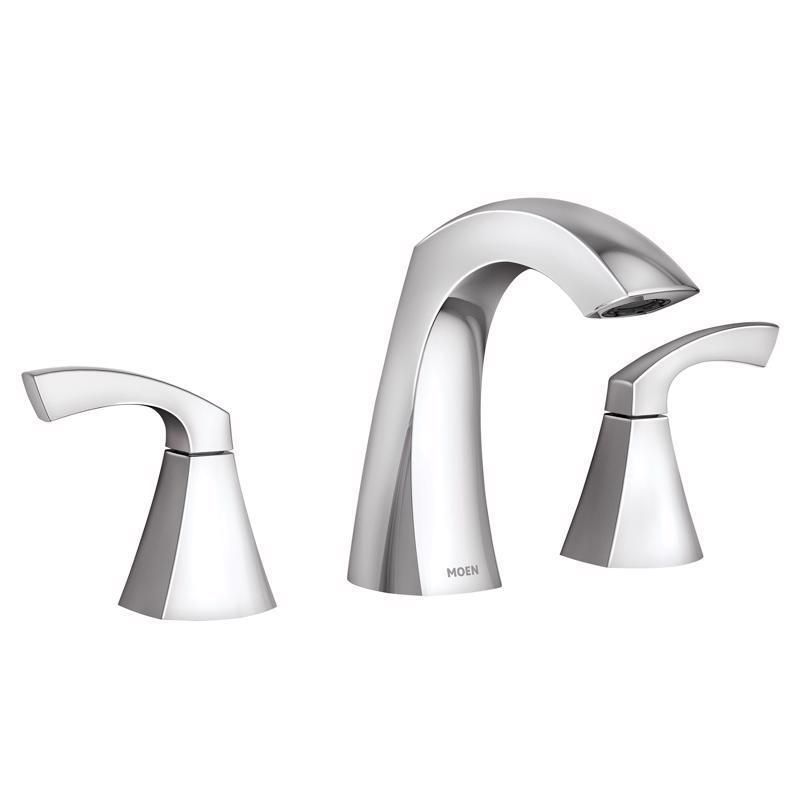 Transitional High Arc Chrome Widespread Bathroom Faucet