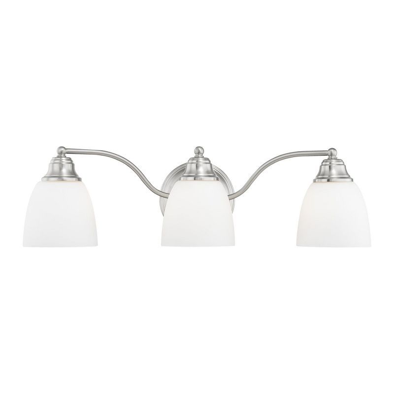 Somerville Brushed Nickel 3-Light Vanity with Satin Opal Glass
