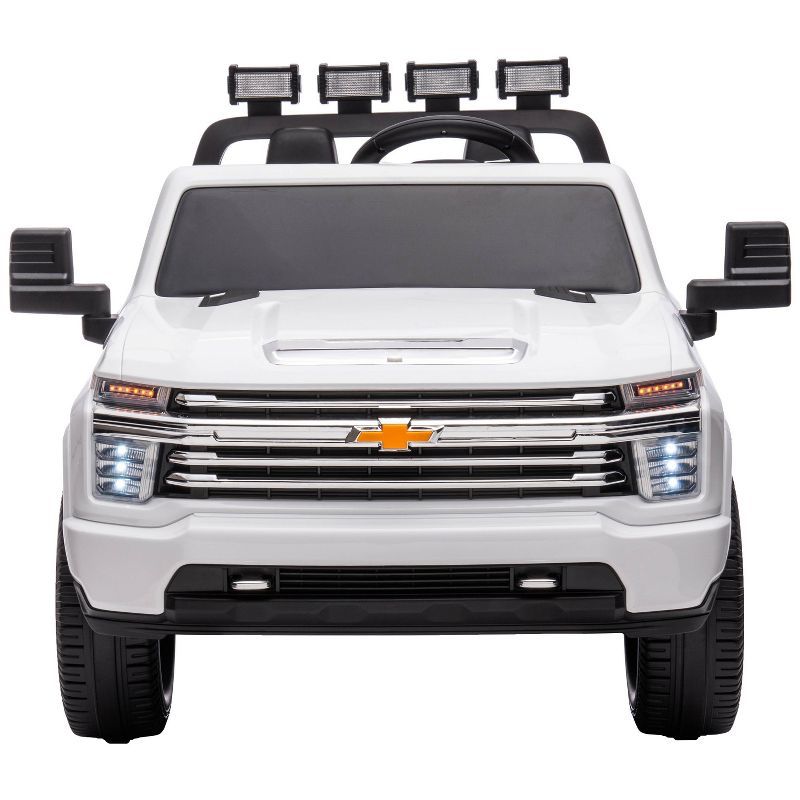 White 24V Chevrolet Silverado Two-Seater Ride-On Truck