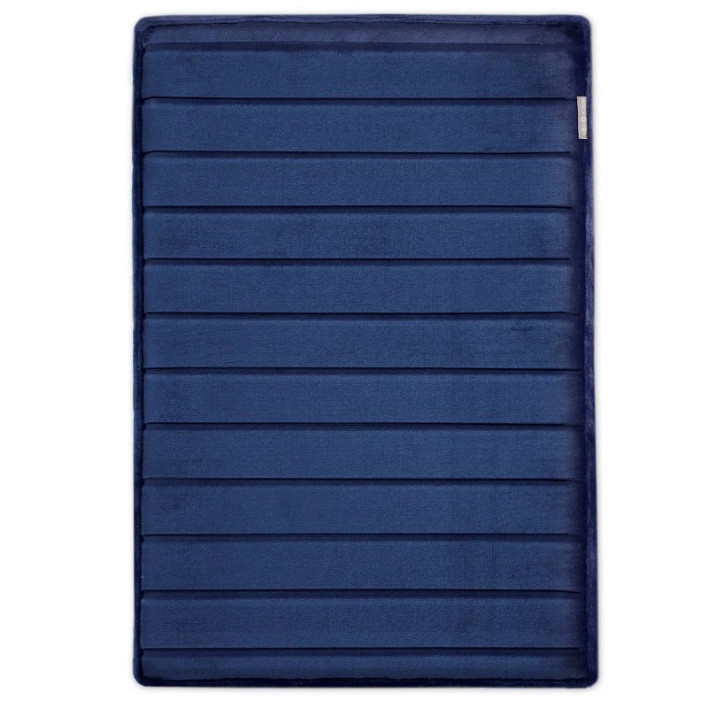 Navy Charcoal Infused Memory Foam Bath Mat Rug