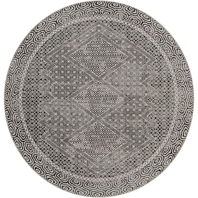 West Harrison Gray Hand-Knotted Round Wool Area Rug