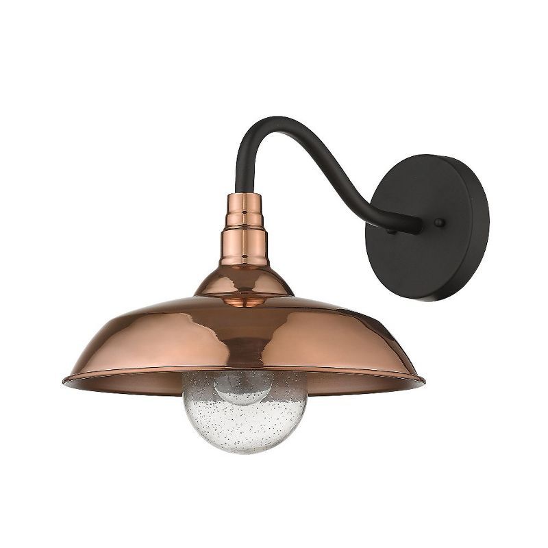 Burry 14" Copper Dimmable Wall Sconce with Seedy Glass