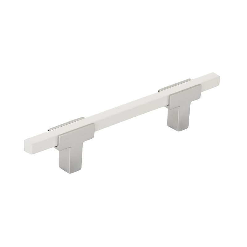 Urbanite Polished Chrome and White Cabinet Bar Pull