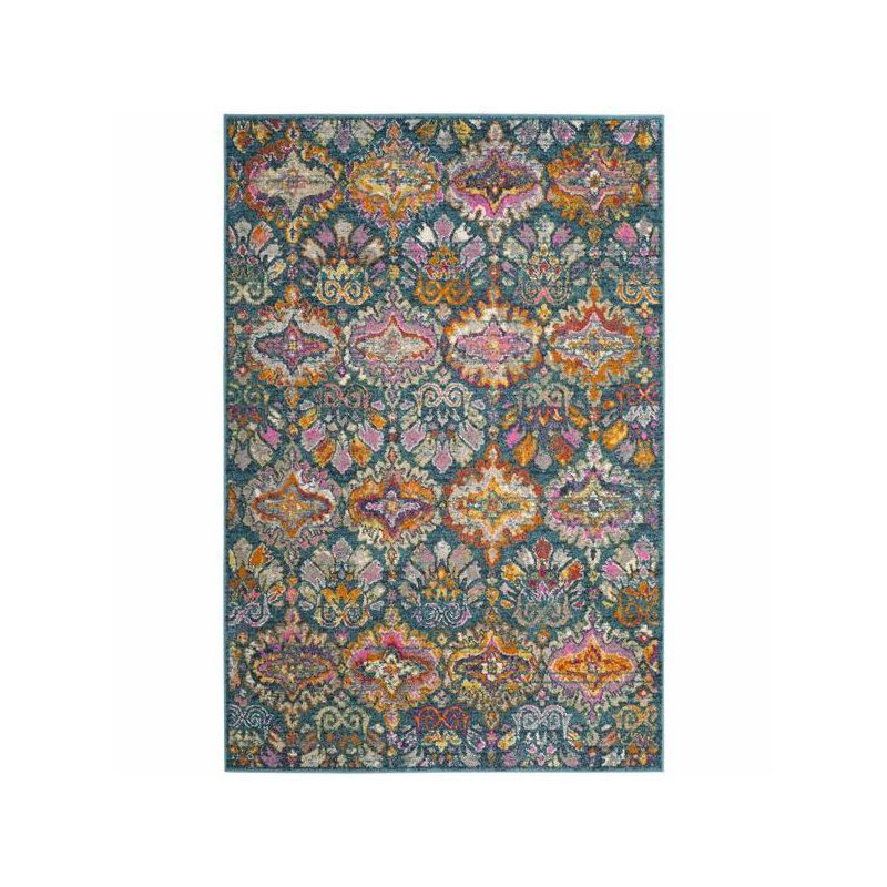 Madison 5' x 7' Blue and Orange Synthetic Flat Woven Rug