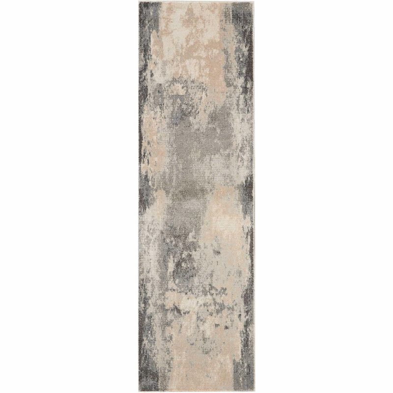 Gray Synthetic Easy Care Power Loomed Area Rug