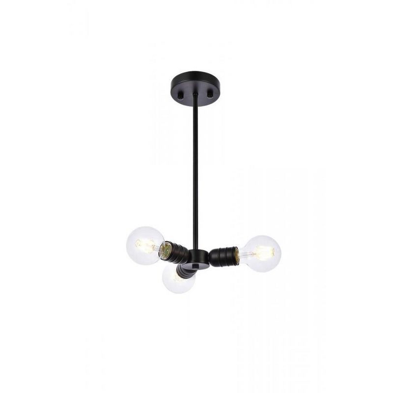 Reyes 3-Light Black Iron Mini Pendant for Indoor/Outdoor
