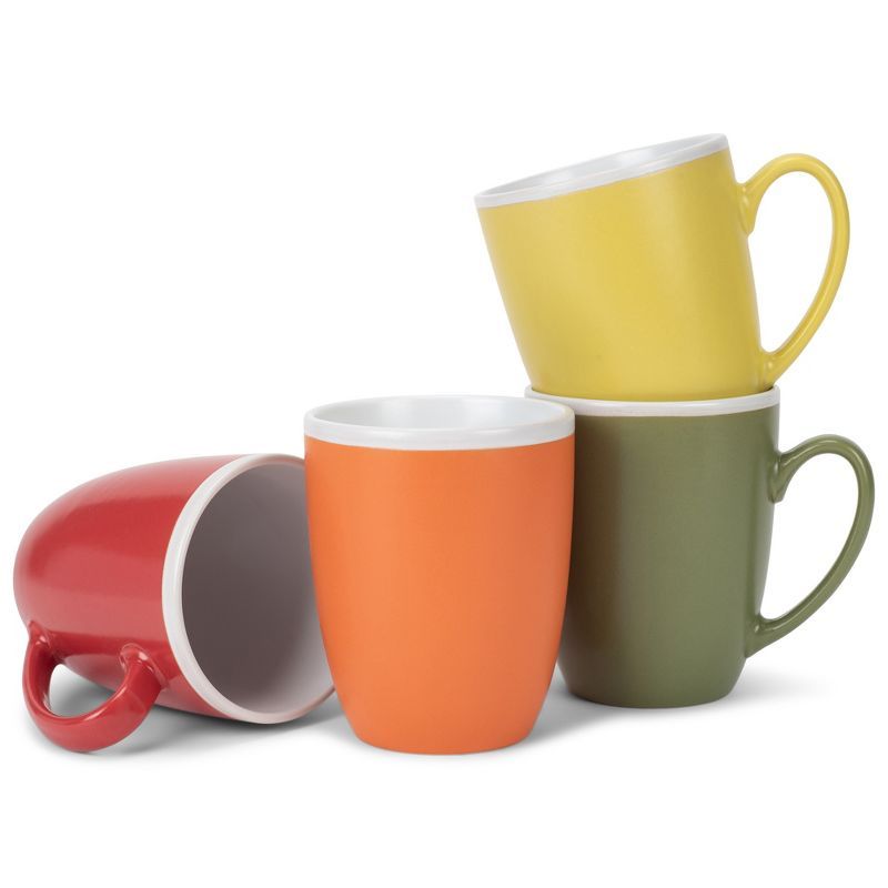 Assorted Color Matte Ceramic 16oz Mugs Set of 4