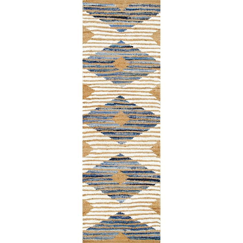 Handmade Off-White Cotton & Jute Braided 30" Runner Rug