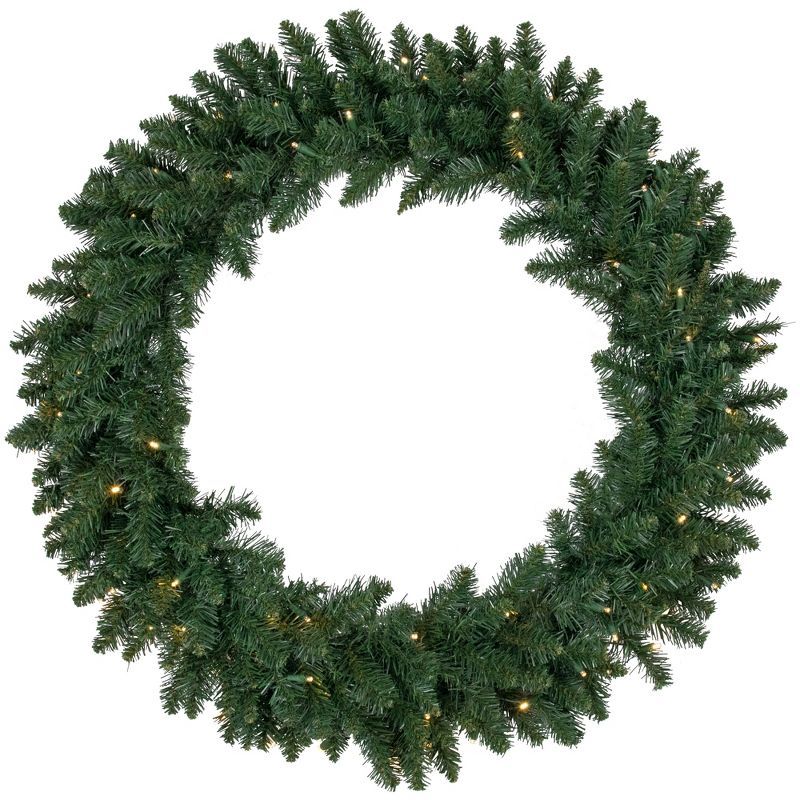 36" Prelit Warm White LED Pine Christmas Wreath