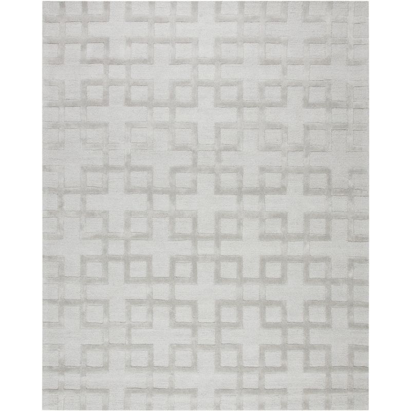 Gray Hand-Tufted Wool Rectangular Area Rug