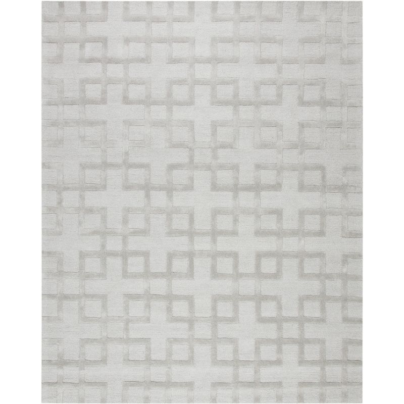 Gray Hand-Tufted Wool Rectangular Area Rug