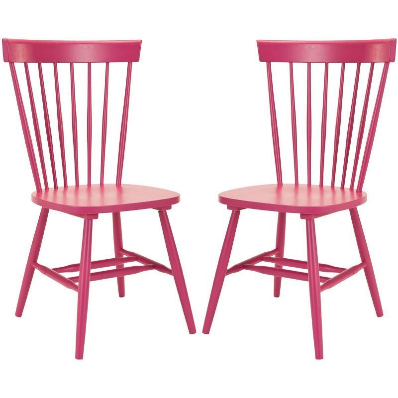 Raspberry High Back Wood Windsor Side Chair Set