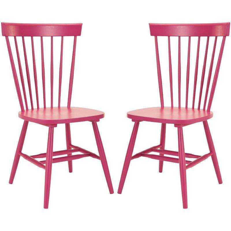 Raspberry High Back Wood Windsor Side Chair Set