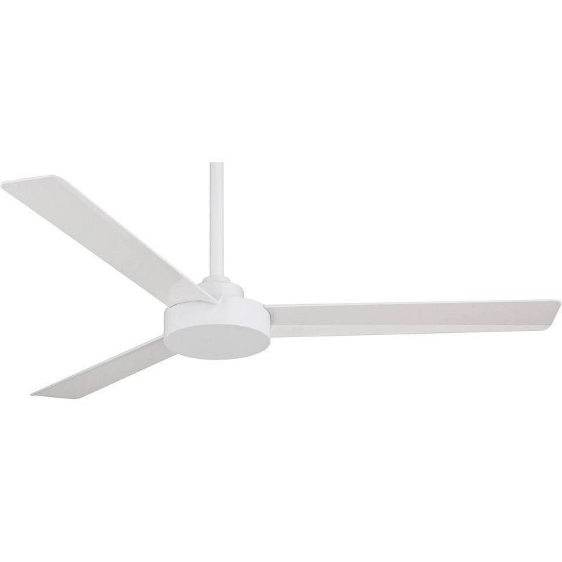 52" Flat White Modern 3-Blade Ceiling Fan with Remote