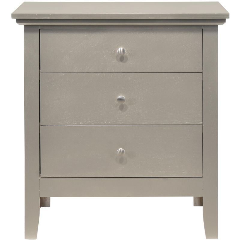 Hammond Silver Champagne 26" Wood 3-Drawer Nightstand