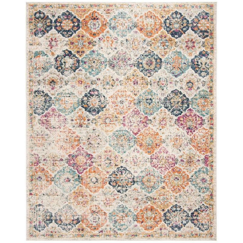 Boho Chic Multicolor Synthetic Rectangular Area Rug